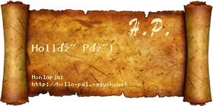 Holló Pál névjegykártya